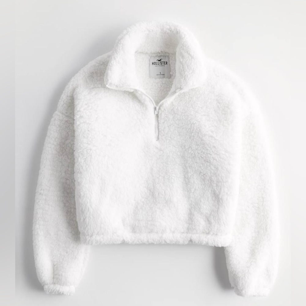 Hollister - Sherpa Mock-Neck Half-Zip - Size SMALL (SELLING IN LIGHT TEAL)